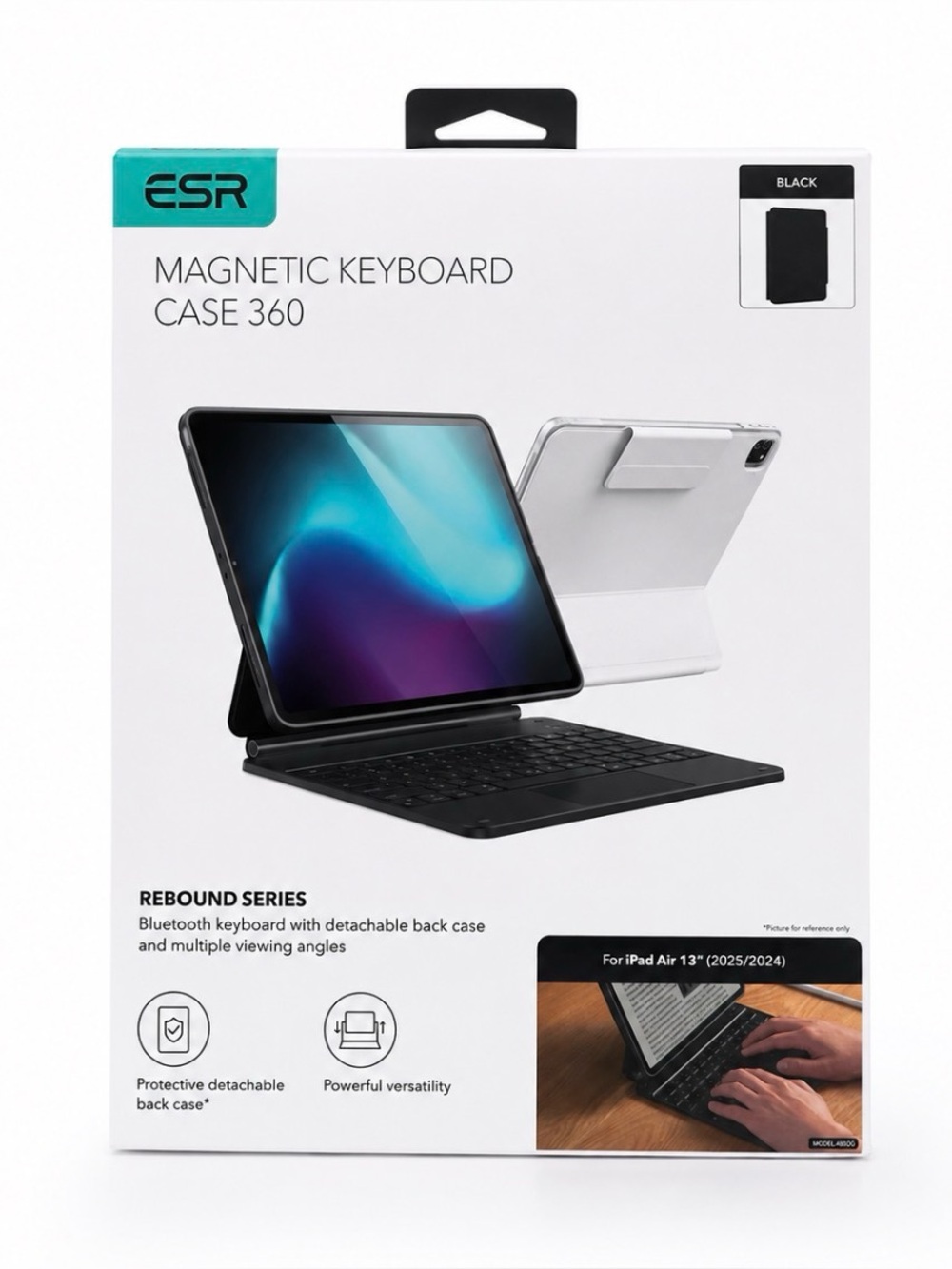 ESR Magnetic Keyboard Case 360 Rebound
Series- Black iPad Air 13"